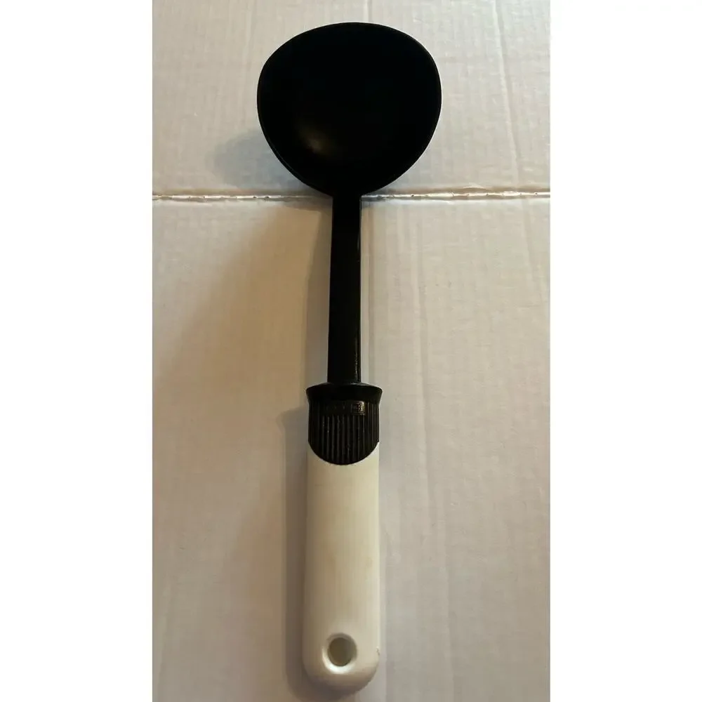 Vintage‎ EKCO Gravy Ladle Nylon Plastic White Black 12” Length